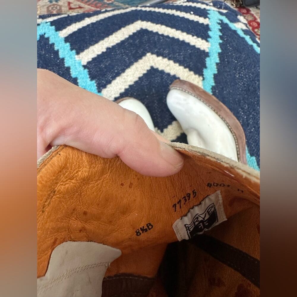 FRYE vintage Sabrina floral inlay cowboy Western boots size 8.5 - Picture 7 of 8
